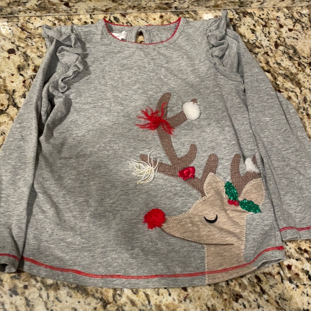 Mud Pie 4-5T Rudolph Christmas Top